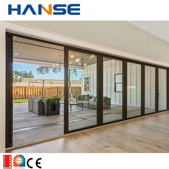 Wholesale Customized Modern Design Accordion Folding Patio Doors Aluminum Bifold Glass Doors Exterior Patio Folding Doors