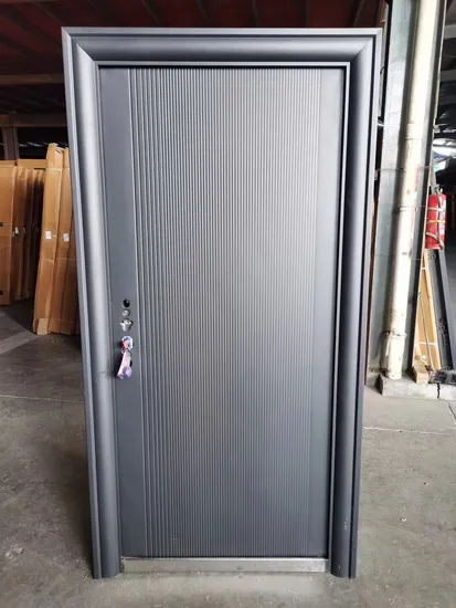 New Modern Grey Exterior Steel Security Entry Door