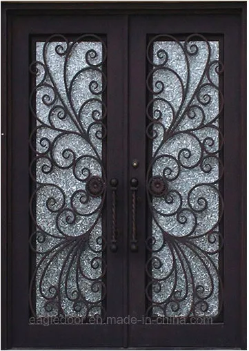 Middle East Wrought Iron Front Exterior Entry Metal Doors (EI-033)