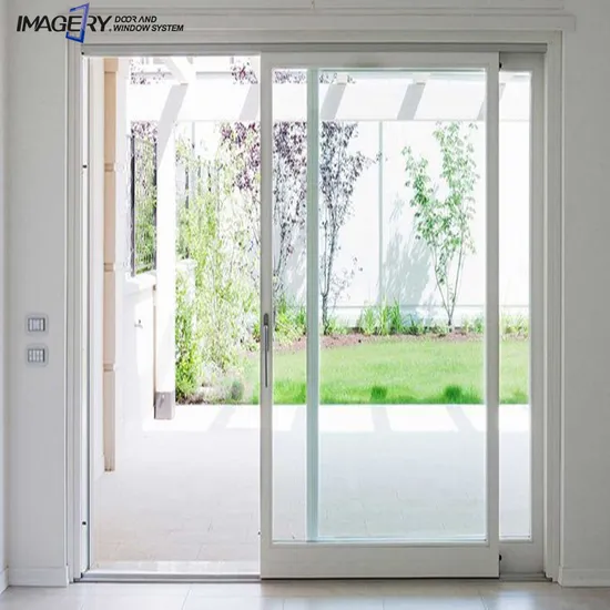 White UPVC Frame PVC Sliding Patio Door with Double Glazing Glass