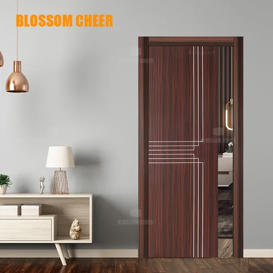 Guangzhou Simple Design Flush Hotel Door Wooden Bedroom Bathroom MDF Composite Internal Room Wood WPC Interior Doors