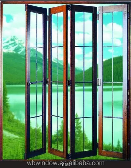 Waterproof Exterior Aluminum Glass Plastic Folding Doors with Sheets for PVC