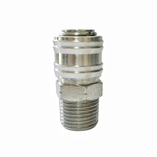 Pneumatic Air 1/2′′ Lead-Free Copper Nickel Plating Drinking Water Male DN7.5 Europe Socket Quick Coupling