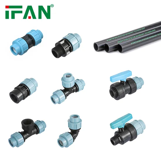 Ifan Factory PP Compression Fittings PE Pipe Fitting 20mm-315mm HDPE List Pipe Price HDPE Pipe Fittings