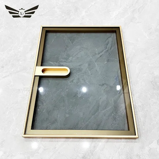 Home Furnishing Cabinet Wardrobe Black Gold Aluminum Profile Walk in Closet Door