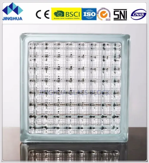 Best Price Jinghua Cloudy Clear 190X190X80mm Glass Brick/Block