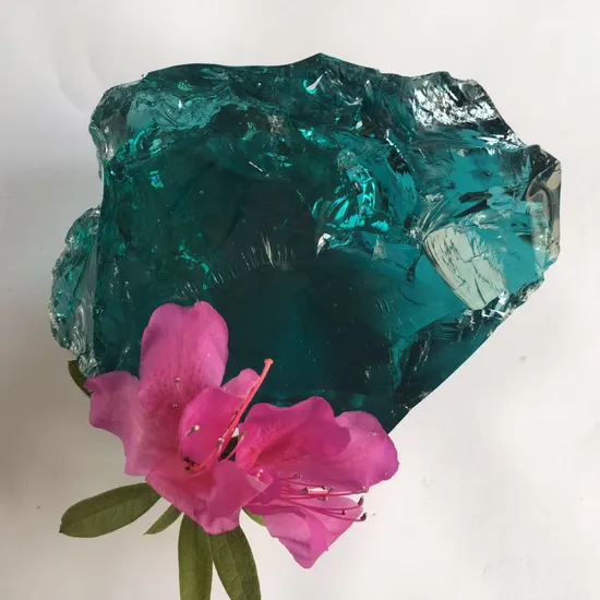Ocean Blue Glass Rocks 5-30cm for Garden Decoration and Landscaping