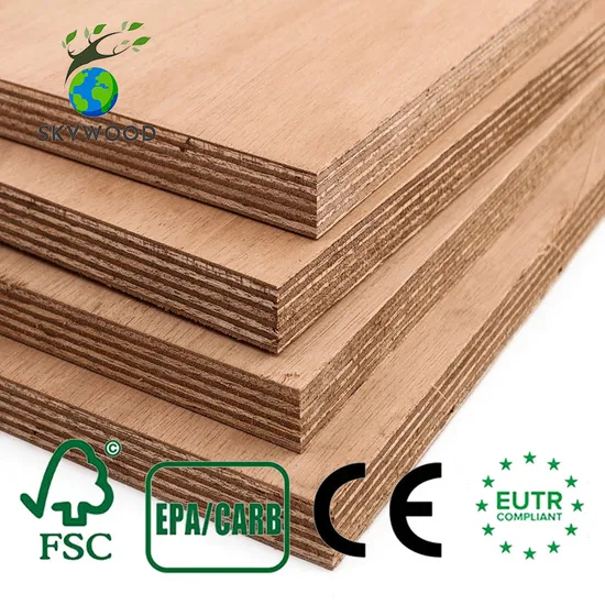 BS 1088 18mm Waterproof Laminated Sealing Mahogany Teak Holly Okoume Meranti PF Epoxy PUR Glue Marine Plywood for Boat Building Flooring Pontoon Ceiling Decking