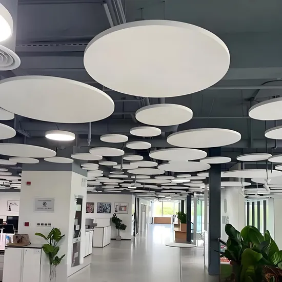 Acoustic Drop Ceiling Board Soundproof Suspended Fiberglass Insulation Ceiling Clouds for Office Buildings/Public Areas