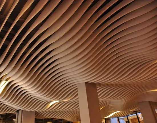 Customized Wavy Baffle Ceiling Design for Shopping Mall Project