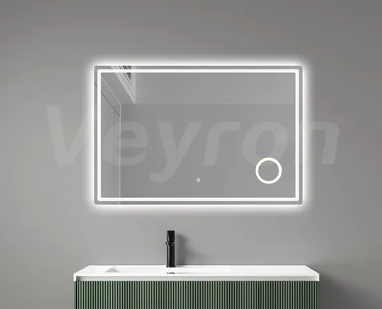 Home Decoration Inner Furniture Customizable Glass Frameless Lighted Wall Smart Touch LED Bathroom Mirror/Cabinet with Amplification Bluetooth for Toilet Shower