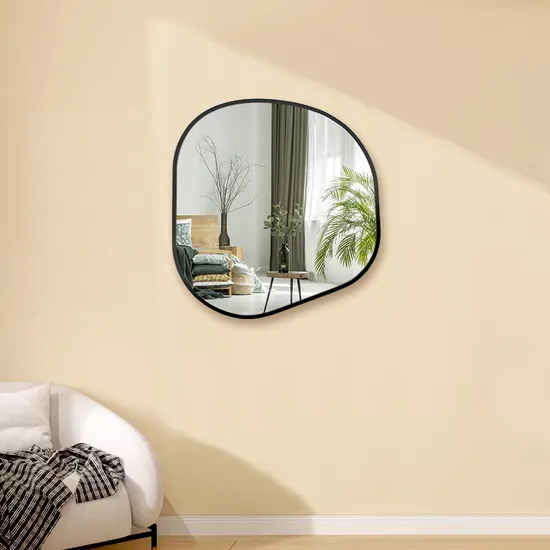 Custom Irregular Arch Oval Rectangle Cosmetic Vanity Wall Mounted Decoration Framed Mirror