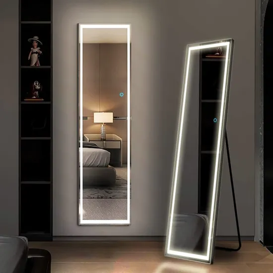Apartment LED Floor Standing Mirror Full Length Light Dressing Mirror Factory