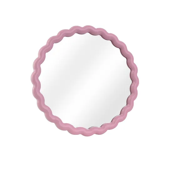 Modern Round Pink Injection Wall Mirror Decoration Living Room Geometric Glass Decorative Simple Wall Mirrors