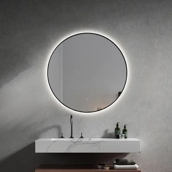 ETL CE Home Decoration Rectangle Ultra Slim Frame Smart Glass Vanity Furniture Makeup LED Bathroom Wall Mirror with Lights
