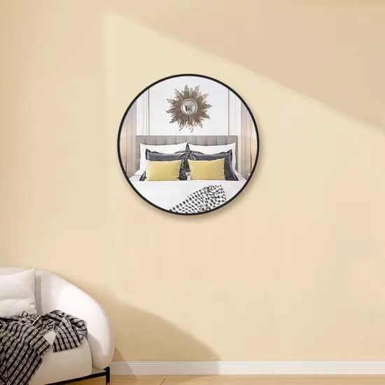 Factory Wholesale Custom Round Arch Oval Track Rectangle Decoration Metal Framed Mirror