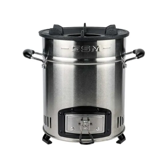 New Design Stainless Steel Body Cast Iron Top Natural Draft Portable Outdoor Pellet Stove