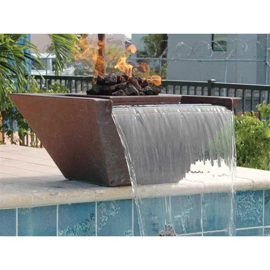 Pool Waterfall Corten Steel Fire Pit Water Fountain Bowls