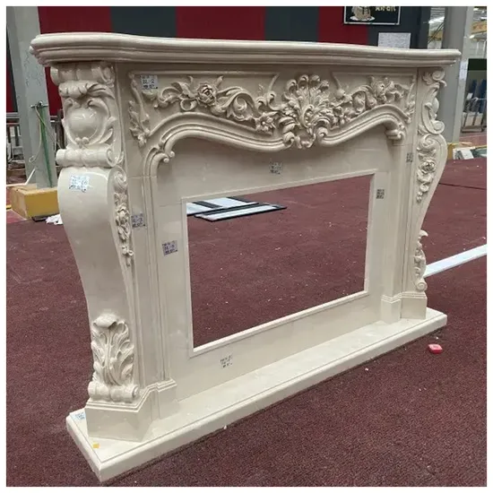 Luxury Royal Botticino Marble Fireplace for Villas