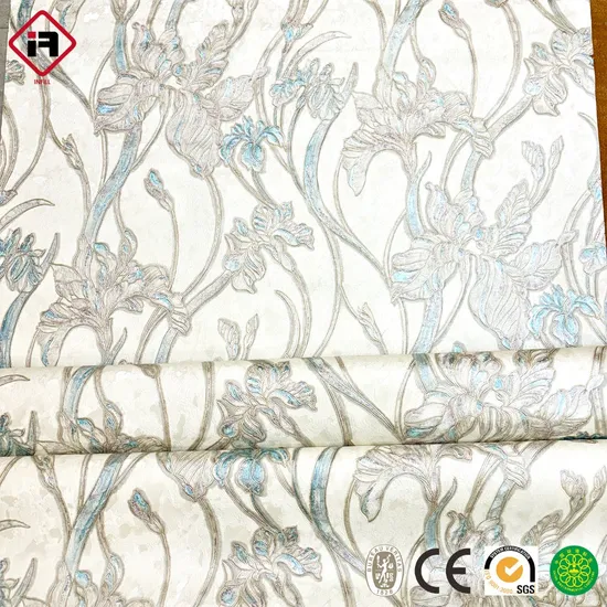 Morden Flower Deep Embossed Home Decor PVC Wallpaper