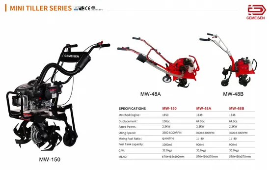 Garden Tool Factory Latest Design 2-Stroke Petrol Mini Power Tiller