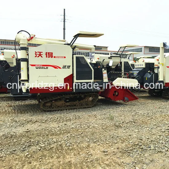 Rice Harvesting Thresher with Rotary Grain Discharge Pipe