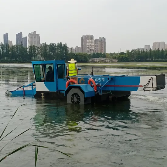 River Dam Aquatic Weed Harvester Water Hyacinth Reed Cutter Cutting Ship