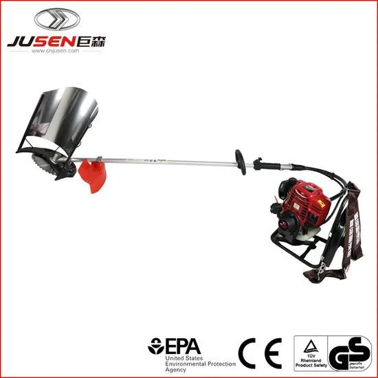 Four Stroke Knapsack Gas Powered Lawn Mower Rice Cutter Brush Cutter