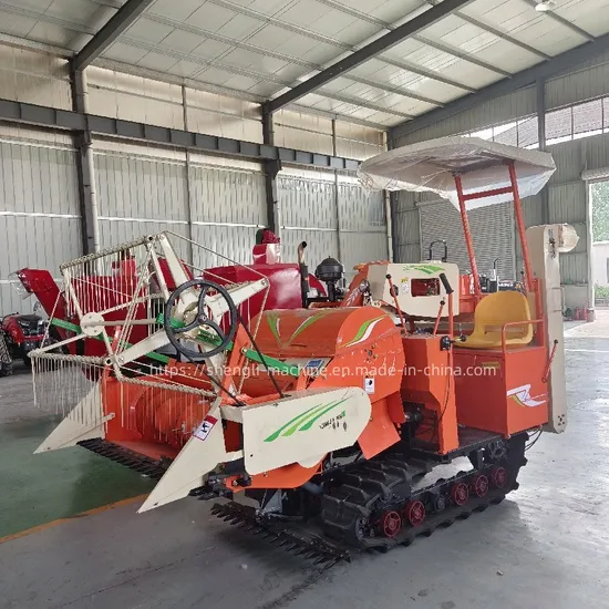 Multi Crops Paddy Wheat Grain Low Fuel Consumption Machine Small Combine Rice Harvester with Straw Bale