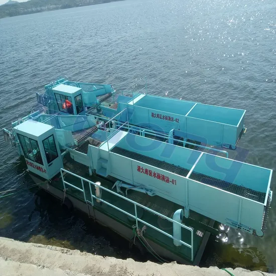 Automatic River Lake Water Hyacinth Grass Mower Cutting Machine Removal Equipment Aquatic Weed Harvester