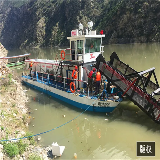 Keda Water Hyacinth Nile Flower Cleaning Cutting Harvester Trash Skimmer Boat Water Weed