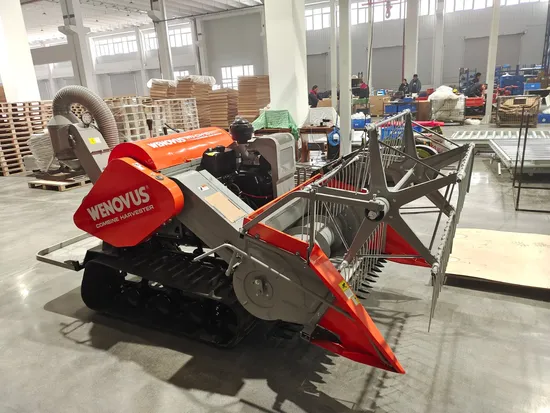 Wenovus China Mini Combine Harvester Agricultural Machinery Diesel Powered 15HP Rice and Wheat Harvester High Quality Farming Machine
