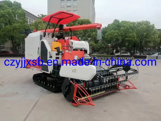 Rice/Wheat/ Corn/ Rapeseed/Soybean Combine Harvester Crawler Rubber Track Type 2.2m Cut Header, Big Power Diesel Engine for Ghana