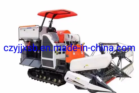 Agriculture Crawler Type Combine Harvester for Rice and Wheat Rubber Track 500*90*51, Manual Sacked