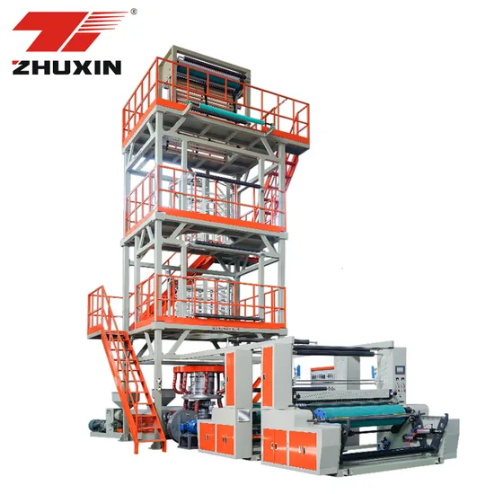 New Design ABC Automatic Three Layer Co-Extrusion Rotary Die Head HDPE LDPE LLDPE PE Plastic Blown Film Extruder Production Line Film Blowing Machine New Tech