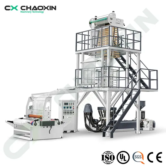 High Speed Rotary Die Head HDPE LDPE PE Plastic Film Blowing Machine Extruder Biodegradable Plastic Blown Film Blowing Extrusion Machinery Price