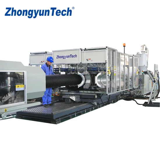PE/PVC/PP Double Wall Plastics Corrugated Pipe Machine with High-speed