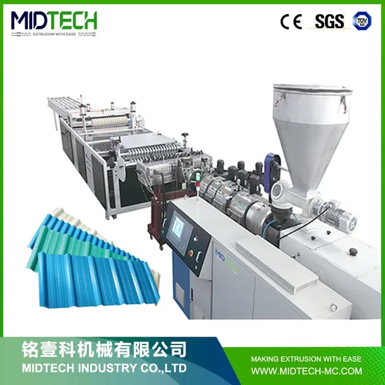 Plastic PVC/UPVC+PMMA/ASA PC/PP Corrugated/Glazed Tile /Wall Panel Roll Foaming Wave Roofing Sheet Tile /Corrugated Hollow Roof Making Extrusion Machine