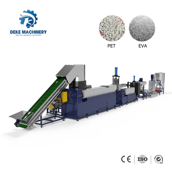 PE PP Film Plastic Pelletizing Machine with Three in One Agglomerator Water Ring Die Face Hot Cutting Two Stage Granulator Recycling Line