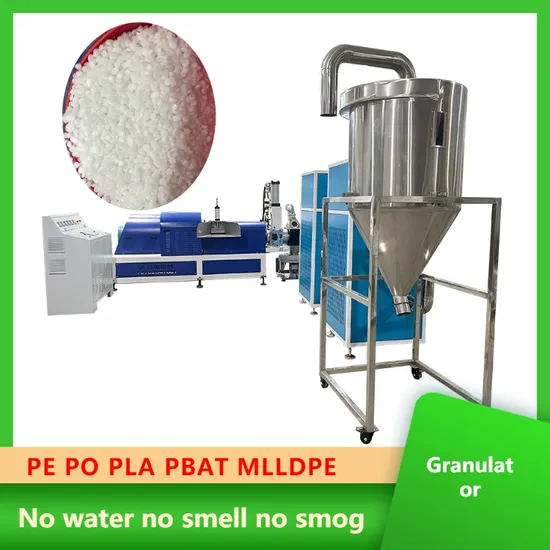 Waterless Air Cooled Po Pbat PLA Edge Film Plastic Recycling Granulator Used Plastic Pelletizer Machinery Environmental Energy Saving Granulator