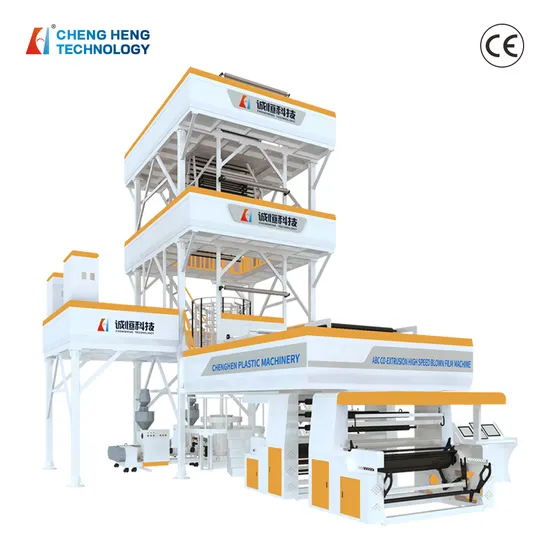 Chengheng Low Waste Material High Output Co-Extrusion Blown Extruder Fully Automatic HDPE LDPE PE ABC (IBC) 3 Layers Film Blowing Machine