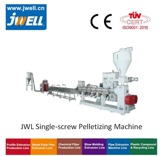 Jwell China Single Screw High Torque Plastic Recycling/Washing Equipment/Plastic Extruder/Pelletizer/Granulator/Pelletizing Machine