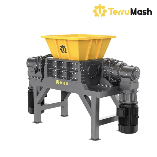 Double Shaft Waste Tire Metal Scrap Drums Pipe and Plastic Shredder for Recycling Machine