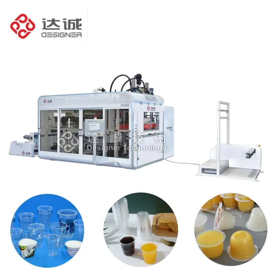 Automatic Thermoforming Machine for Juice Milkshake Coffee Yogurt Jelly Plastic Cup Making
