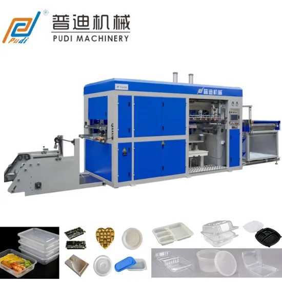 Pudi Servo Vacuum Forming Machine for PP PS PC PVC Pet ABS Plastic Lunch Boxes Pet Trays