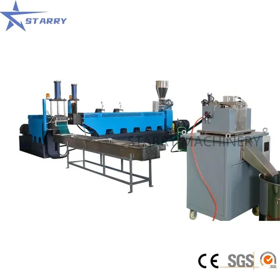 Plastic PP PE HDPE LDPE PC PS ABS Pet Pelletizer Extruder Granulating Pelletizing Line Double Stage Waste Film Bag Bottle Flakes Recycling Granulator Machine