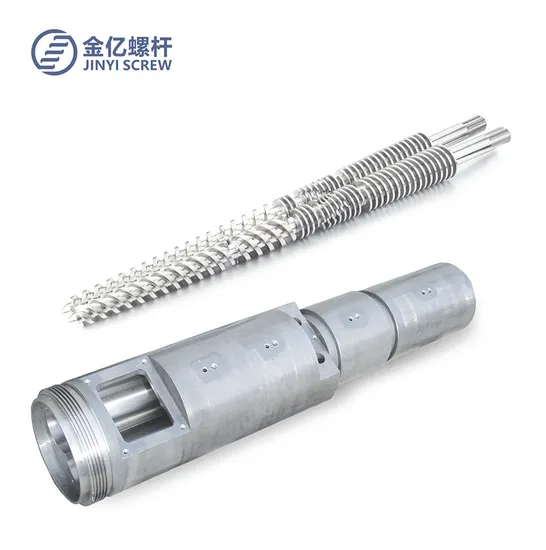 Twin Conical Screw and Barrel for Extrusion Machine for Blow Film Granulator