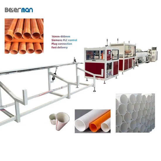 Beierman Price Plastic PVC Pipe 0.5 Inch to 15 Inch Water Pipe Conical Double Screw Extruder Machine Tube Making Machinery/Equipment/Extrusion Production Line