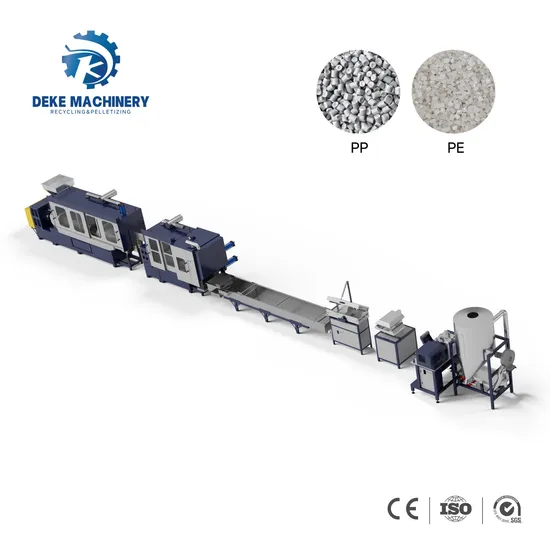 PP ABS PS Flakes Plastic Granulator Machine for Two Stage Water Cooling Strand Recycling Pelletizing Line