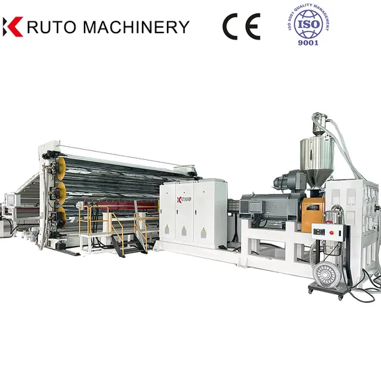 Multi Single Layer Co-Extruded EVA Tpo PVC HDPE PE Waterproof Sheet Geosynthetic Liner Film Geomembrane Extrusion Production Line with 5m 6m 7m 8m T-Die